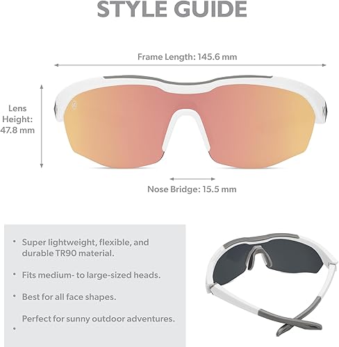 Miniatura 6 de Knockaround Kinetics Sport Sunglasses for Men & Women - Wraparound Sunglasses - UV400 Protection - Running, Golf, Baseball