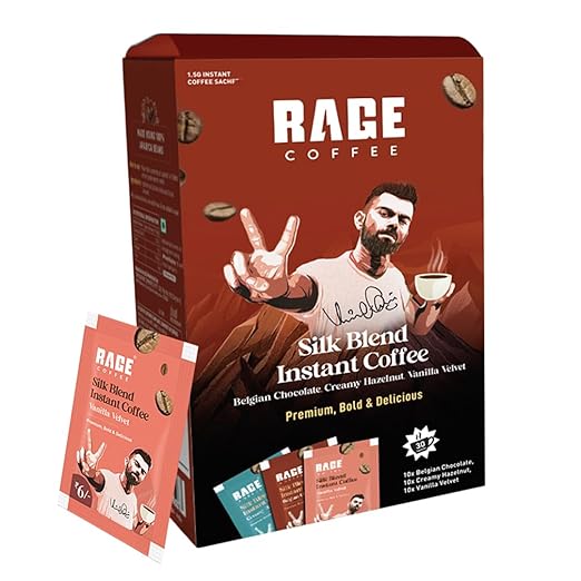 Rage Coffee Silk Blend Assorted Sachets Pack of 30 Rich & Bold