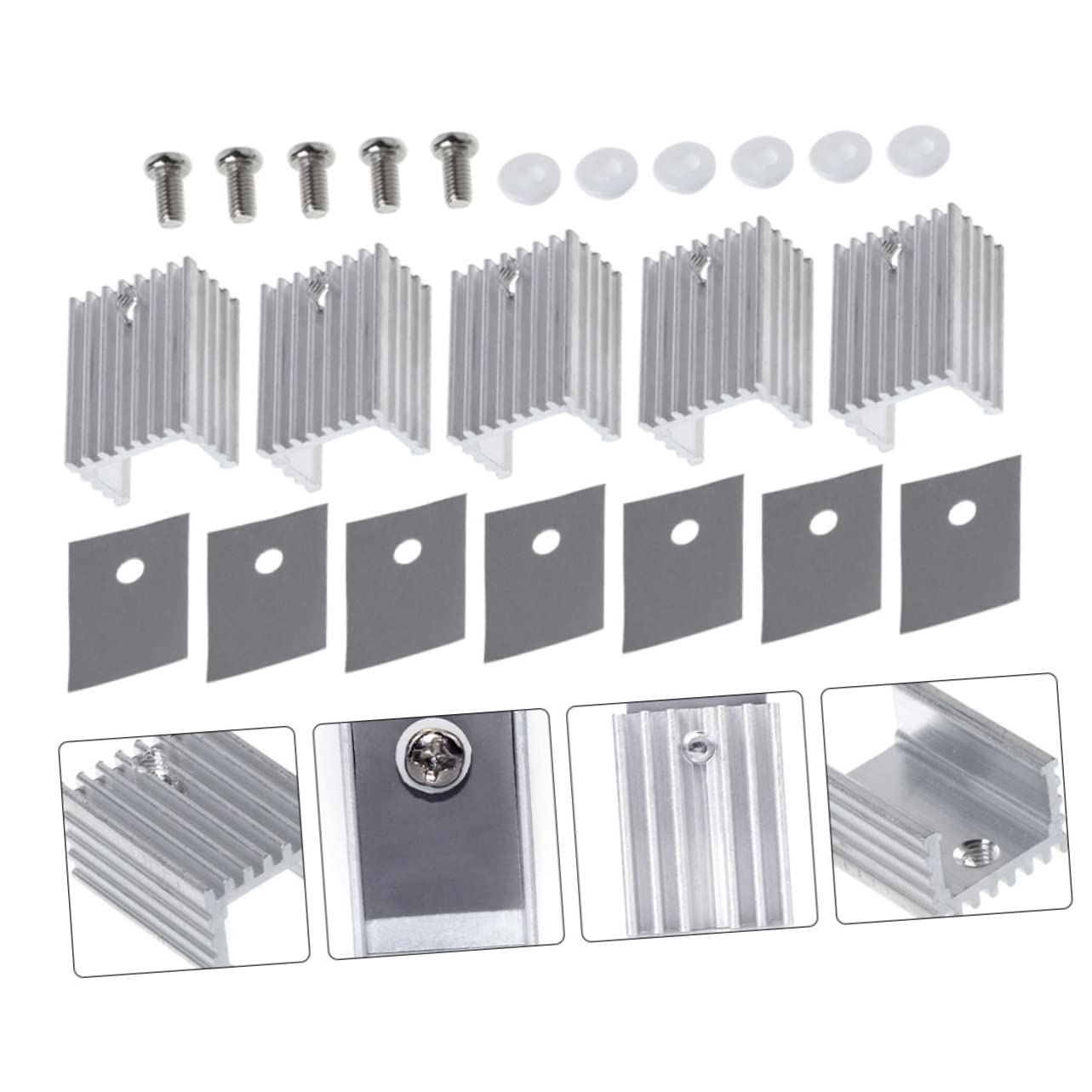 Tofficu 3sets 10pcs Durable Aluminum Heat Sink Kits for Voltage Regulator Cooling 10pcs*3