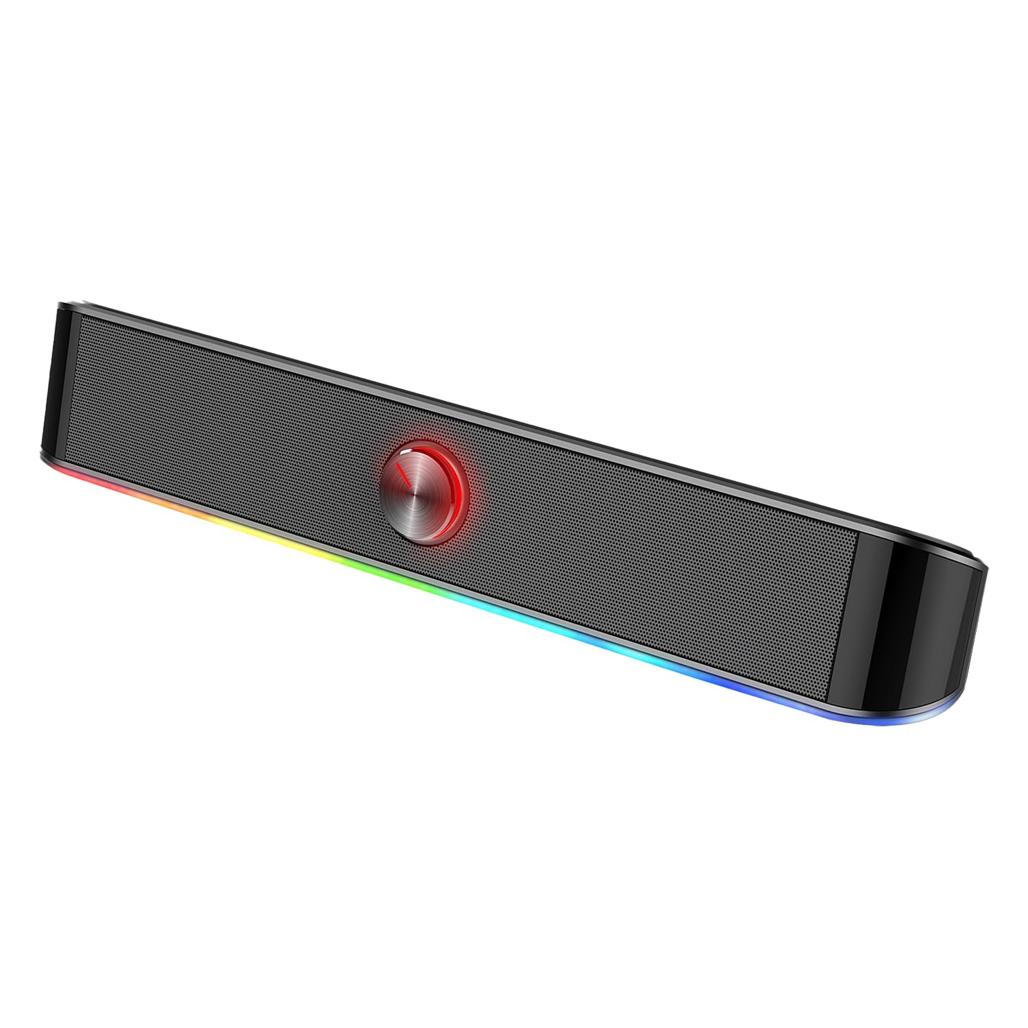 Redragon GS560 RGB Desktop Soundbar, 2.0 Channel Computer Speaker with Dynamic Lighting Bar Audio-Light Sync/Display, Touch-Control Backlit with Volume Knob, USB Powered w/ 3.5mm Cable