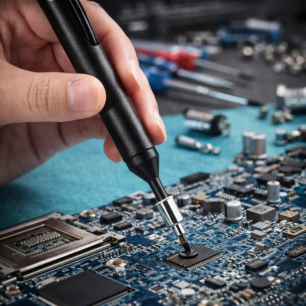 Qcwwy Saugpinzette, Kunststoff-IC-Aufnahmewerkzeug mit Leistungsstarker Vakuumpumpe, Einfache Steuerung für Elektronisches Handwerk und Modellbau