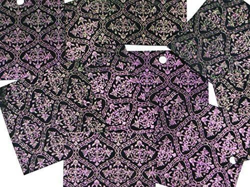 Stonestreet Embossed Leather Scraps For Jewelry, 10 Ornate Print Leather 3”X3” Pieces, Royal Renaissance Cracked Ice Color Changing Prints On Black Suede Leather Earrings And Crafts #TOP3