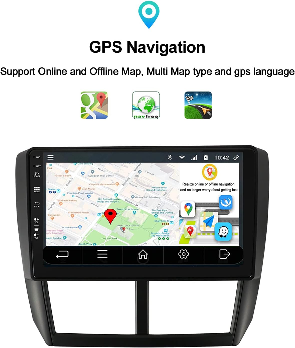 cesuny android 10 double din car radio stereo 9inch for subaru forester 3 shimpreza gh ge 2007 2011 gps navigation bluetooth wifi swc fm am mirror li