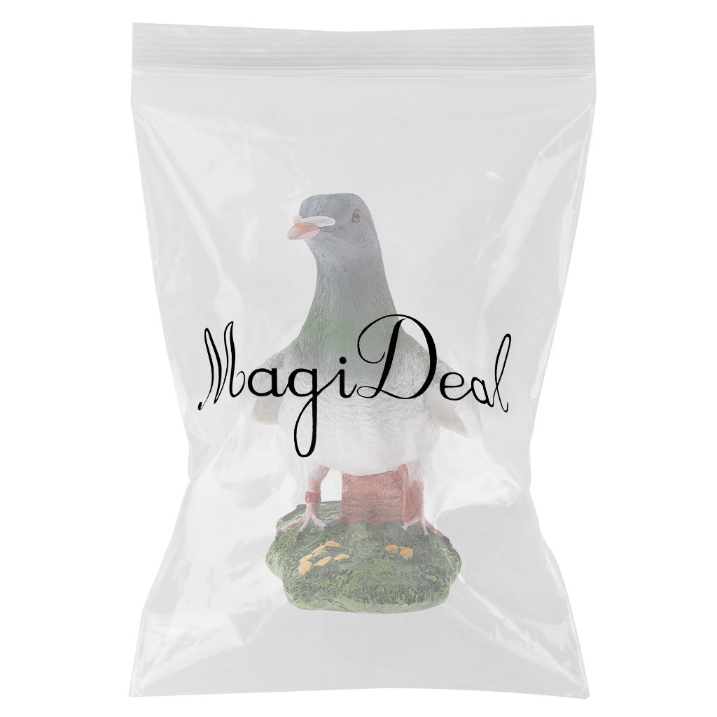 MagiDeal Figurine Pigeon Voyageur Résine Décoration Paysage Miniature Bonsaï Jardin - Gris Blanc