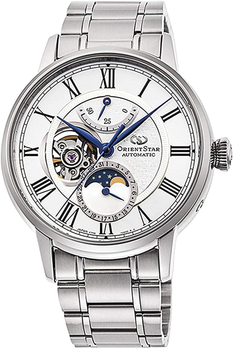 STAR Open Heart Moon Phase Power Reserve Roman Automatic Watch RE-AM0005S