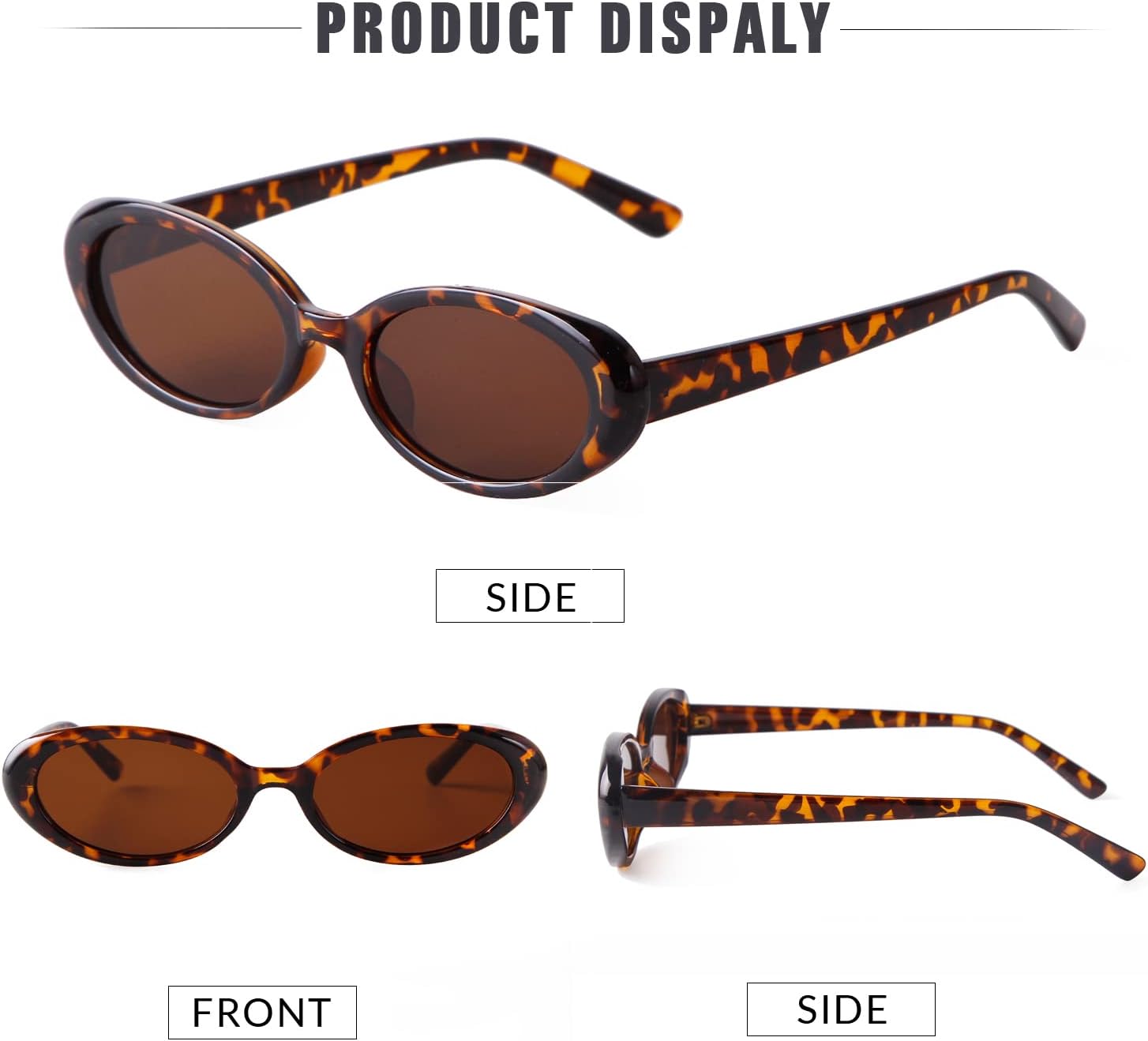 SORVINO Retro Small Oval Sunglasses for Women Men 90s Narrow Tiny Vintage Skinny Glasses - Image 5