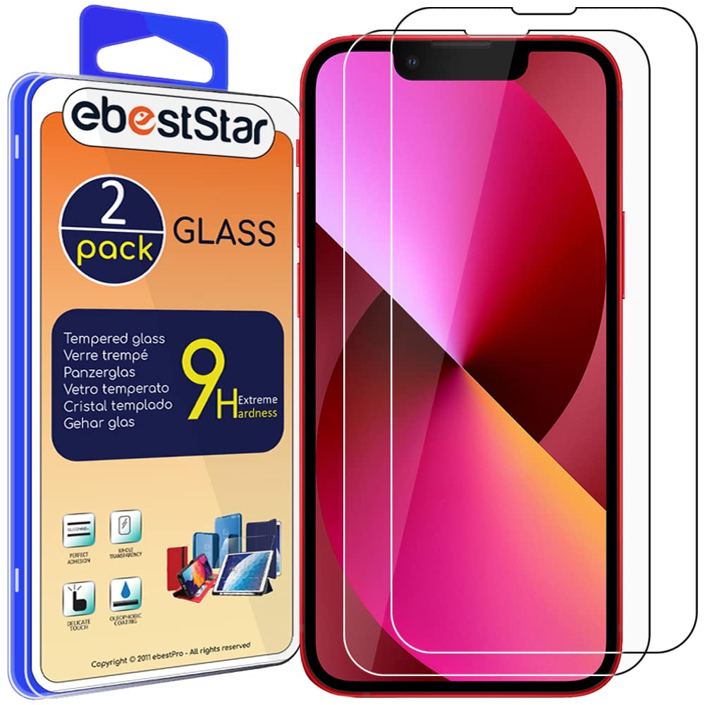 ebestStar - Cristal Templado x2 para iPhone 13 mini Apple, Protector Pantalla Película Vidrio, Antigolpes