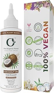 Organic Forest 100% Chemical Free Pure Cold Pressed Coconut Oil for Hair and Skin | Coconut Oil Cold Pressed, Unrefined, Natural, Cold Pressed Pure Coconut Hair Oil, Pure Coconut Oil for Skin | 100 ML