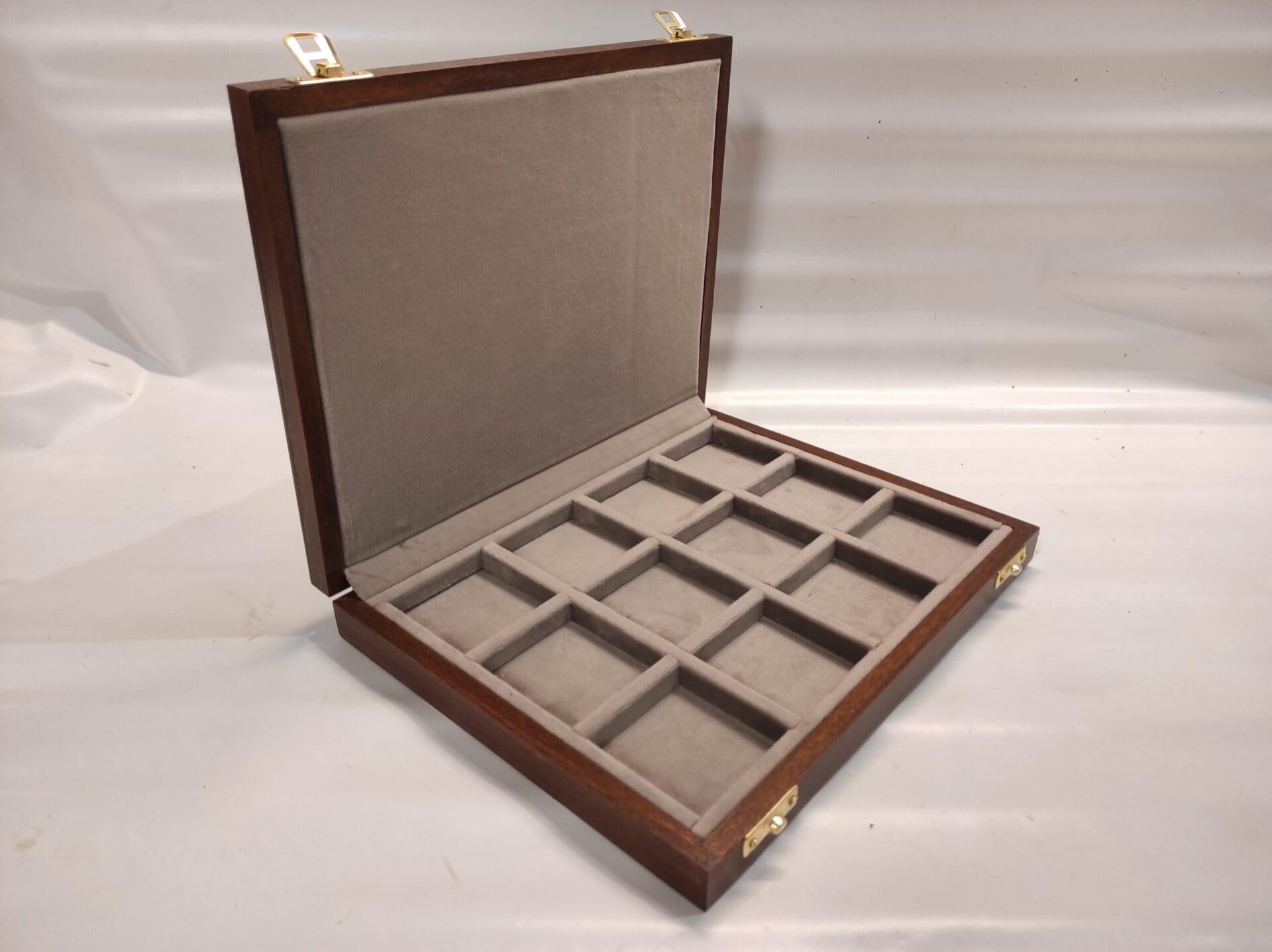 Caja para Monedas y medallas de colección, Madera Artesanal, Interior de Terciopelo Personalizable, Compartimentos a Medida, Hecha a Mano en Italia