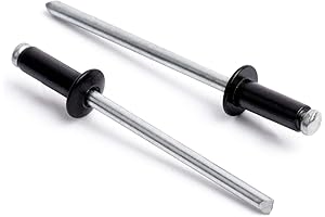 ISPINNER 100pcs 1/8" x 3/8" Aluminum Blind Rivets, 3.2 x 10mm Black Pop Rivets