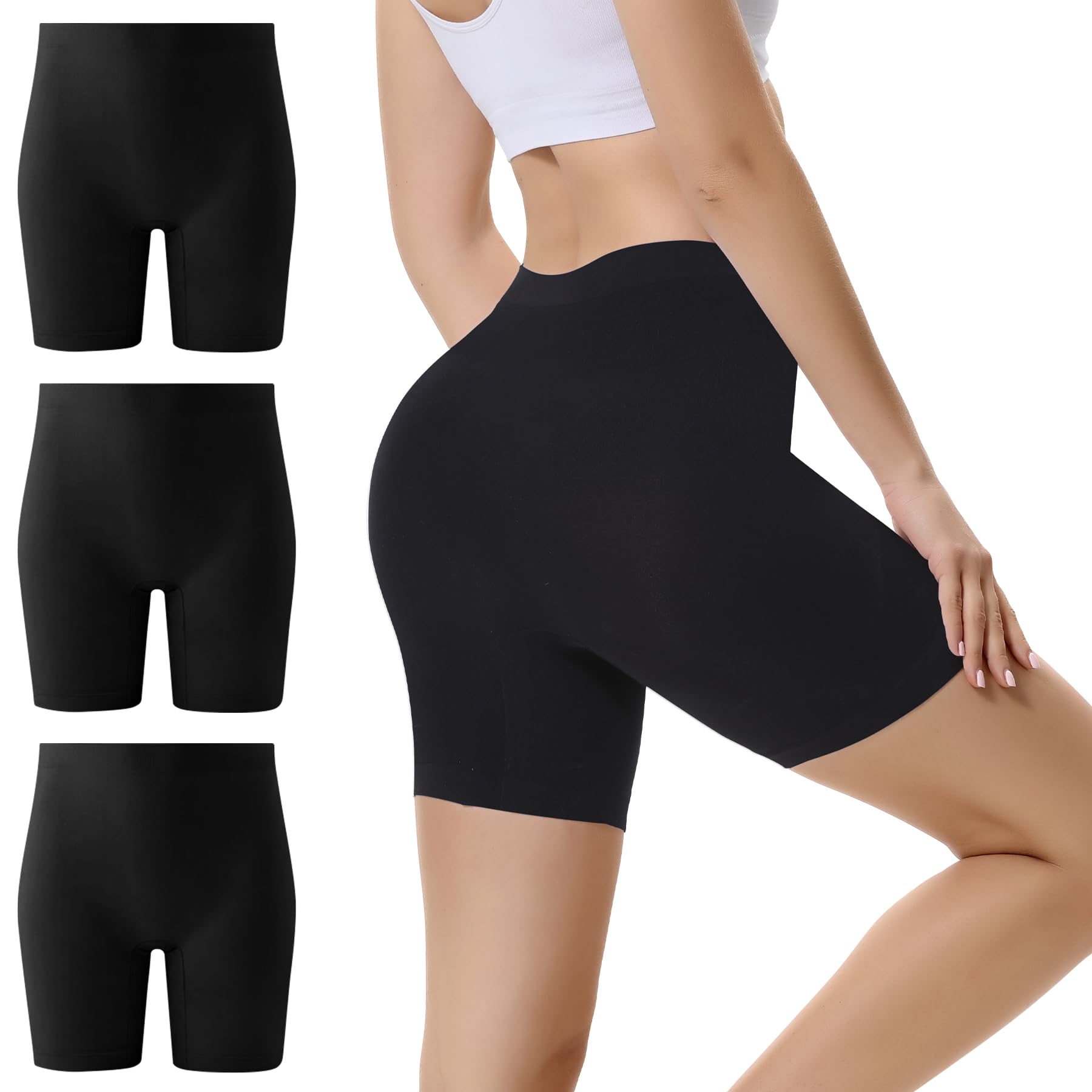 Short De Cyclisme Femme EKSHER Lot De 3 - Anti-Frottement Cuisse Sous Jupe