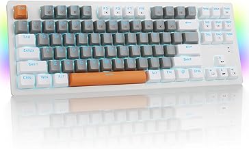 E-YOOSO 60% Mechanical Keyboard, TKL Gaming Wired Keyboard with 87 Keys Compact Solid Color Backlit & RGB Sidelight for PC, MAC, PS4 Gamer (Brown Switch)