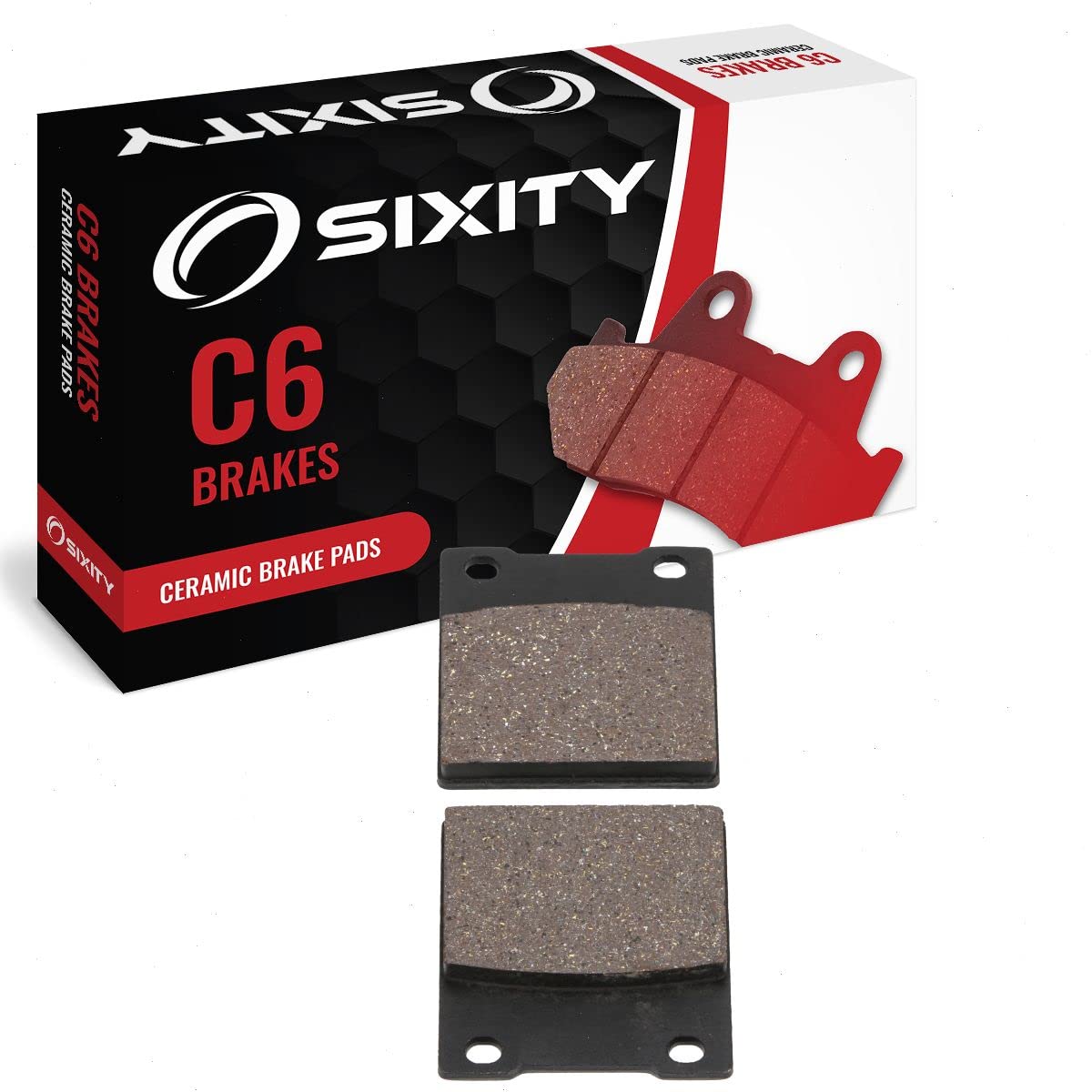 Sixity C6 Rear Ceramic Brake Pads compatible with Suzuki GSX-R750 Y K1 K2 K3 2000-2003 Complete Set