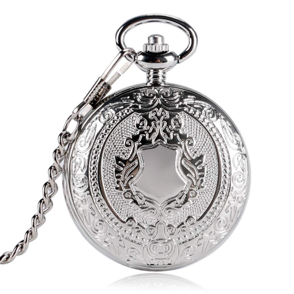 Luxus Mode Silber Schild Design Taschenuhr Männer Frauen Uhr Mechanische Handwindungskette