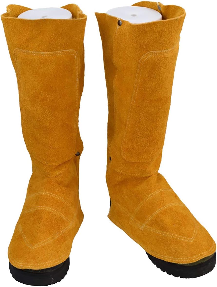 Wizpesty NEWCOMDIGI Welder Shoe Protector, Long Calf Protectors, Heat and Abrasion Resistant Welding Spats Shoes Cover, Welder Thick Protection Boot Cover