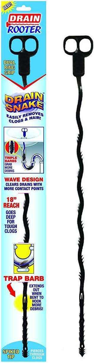 Roto Rooter Drain Snake Hair Clog Remover Flexible Plastic Hand Tool Sink Shower Auger Cleaner Opener