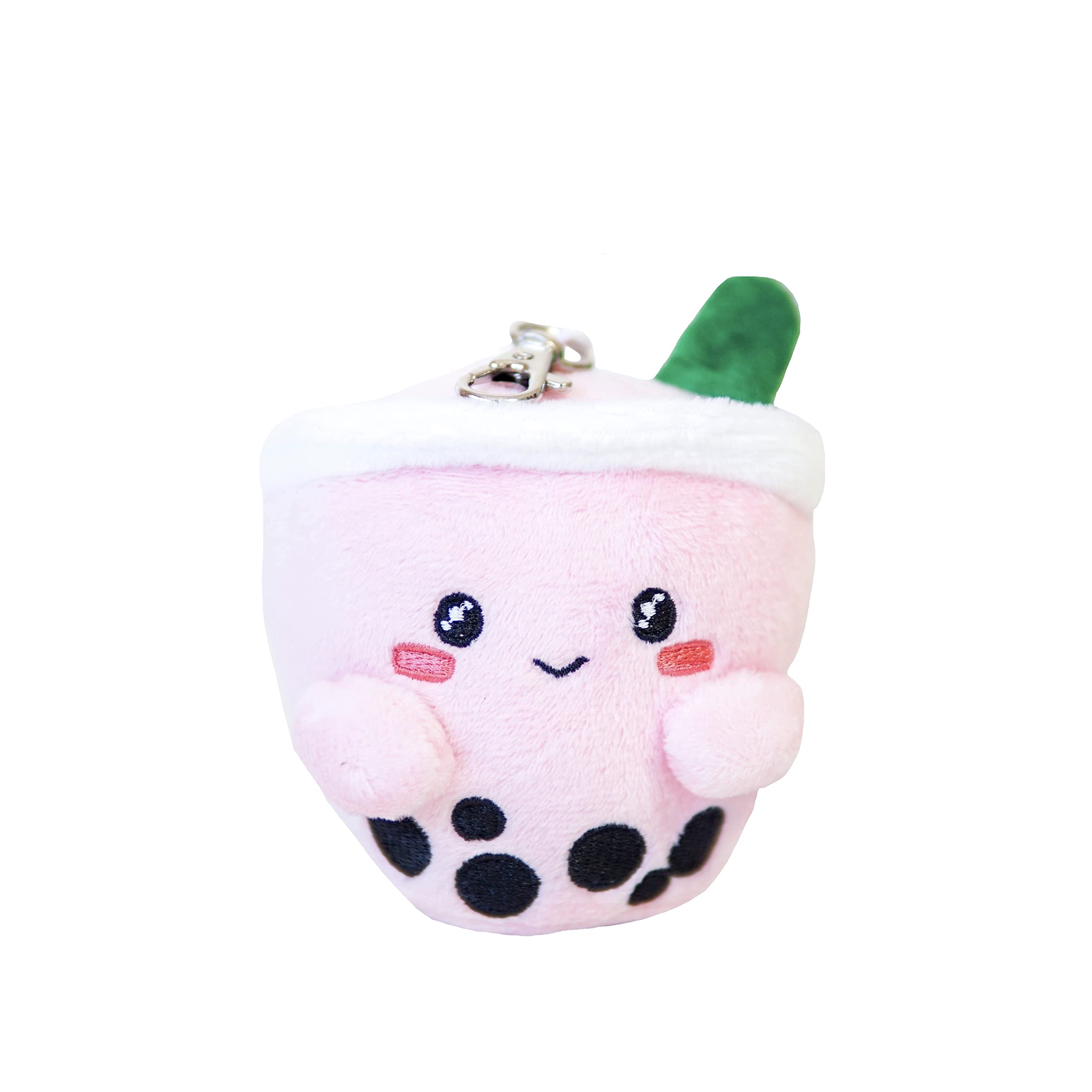 ABC PlushABC Boba Tea Plush Pink Berry Cute Stuffed Animal Toy for Wallet, Backpack or Purse 5"