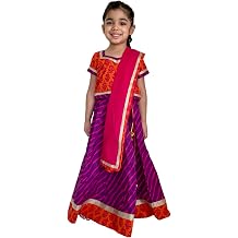 Traditional Indian Multicolor Cotton Lehenga Choli For Girls