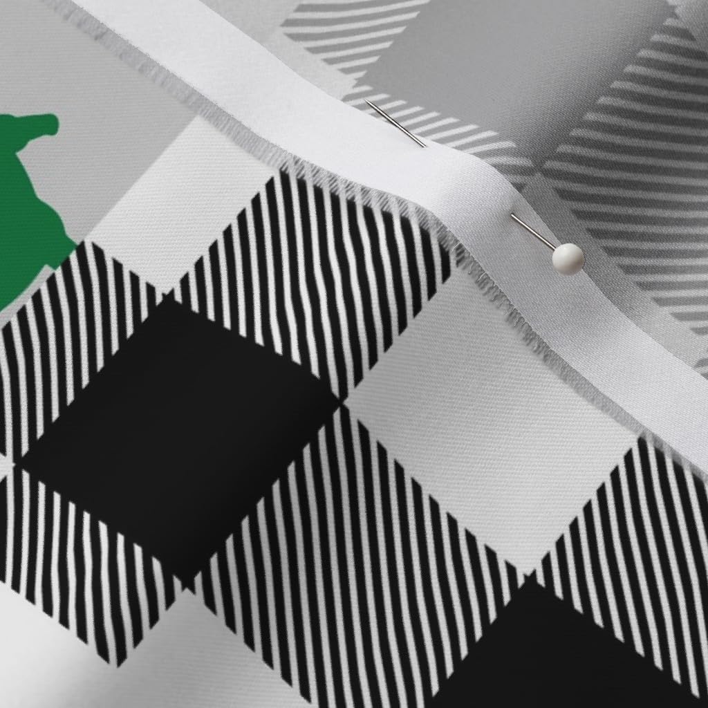 Spoonflower Fabric - Farm Life Wholecloth Green Yellow Black Woodgrain Patchwork Horse Printed on Organic Cotton Sateen Fabric by The Yard - Sewing Quilting Apparel Home Decor