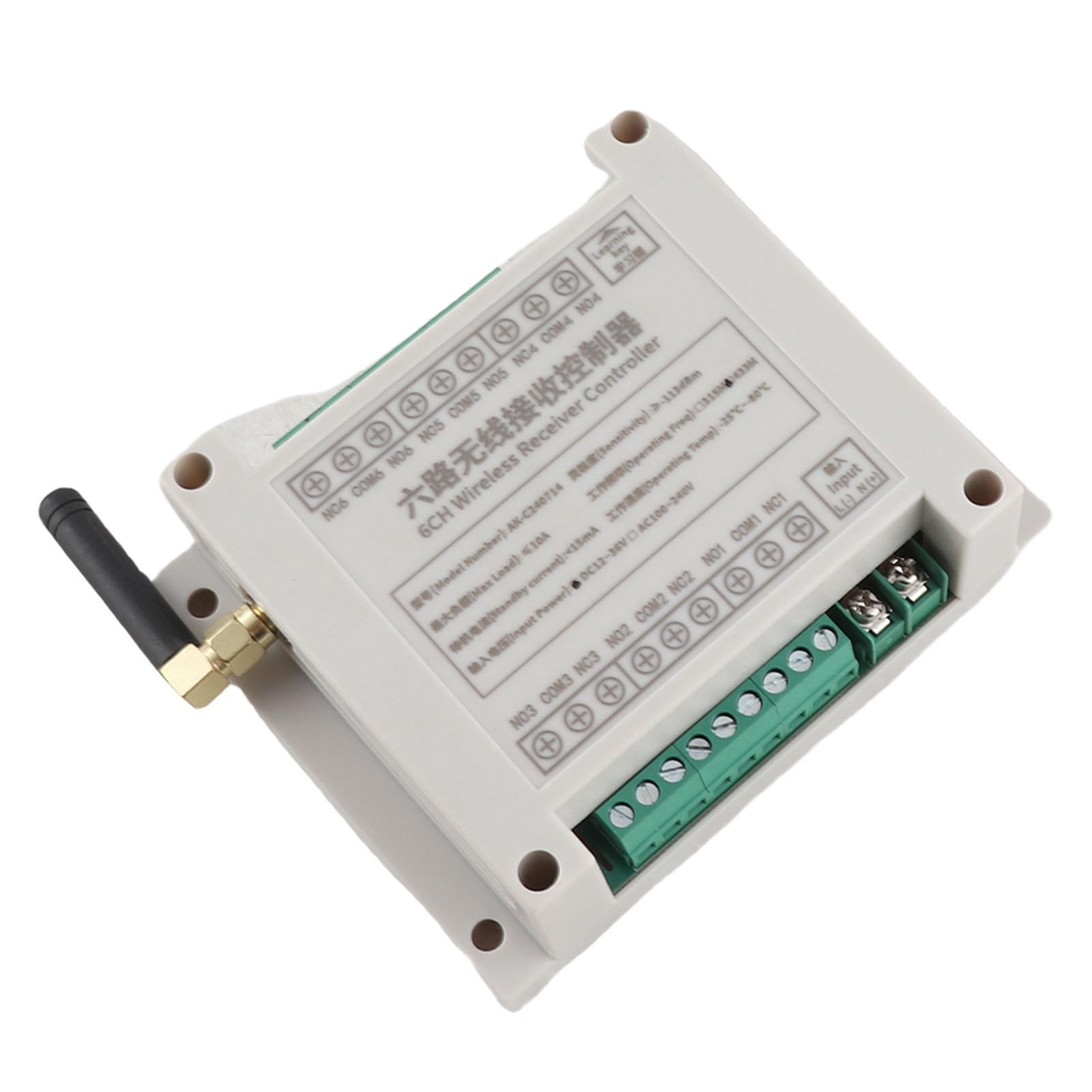 Interruptor de relé de Control Remoto Inalámbrico de 6 Canales Controlador de Ventana de Puerta de Luz de Motor Universal, 433 MHz, 12 V CC
