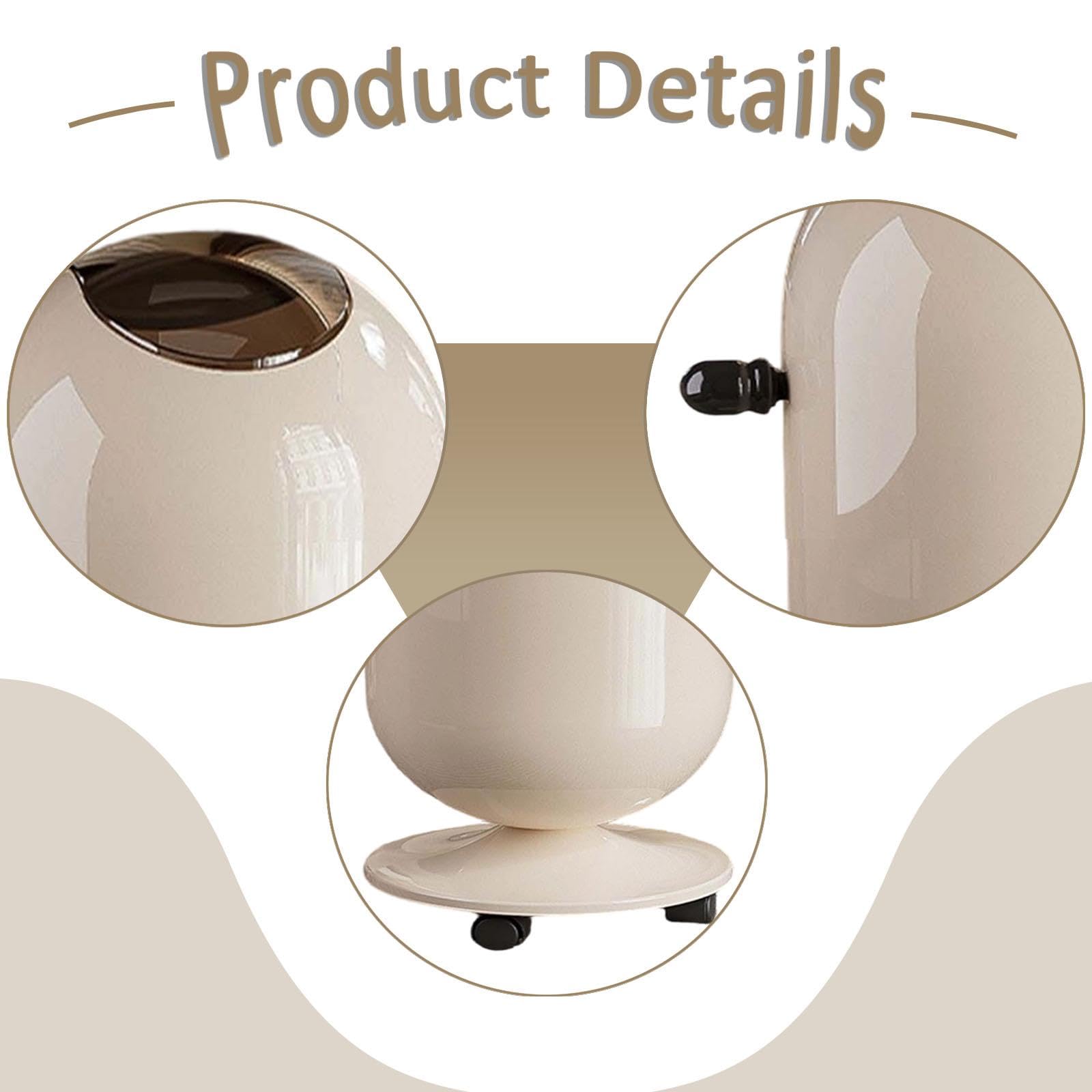 Cubo de Basura Alto con Ruedas Y Doble Cubeta, Papelera de Gran Capacidad, Contenedor de Basura Multifuncional de PP, Asa Ergonómica, 15l Blanco Lechoso, Individual