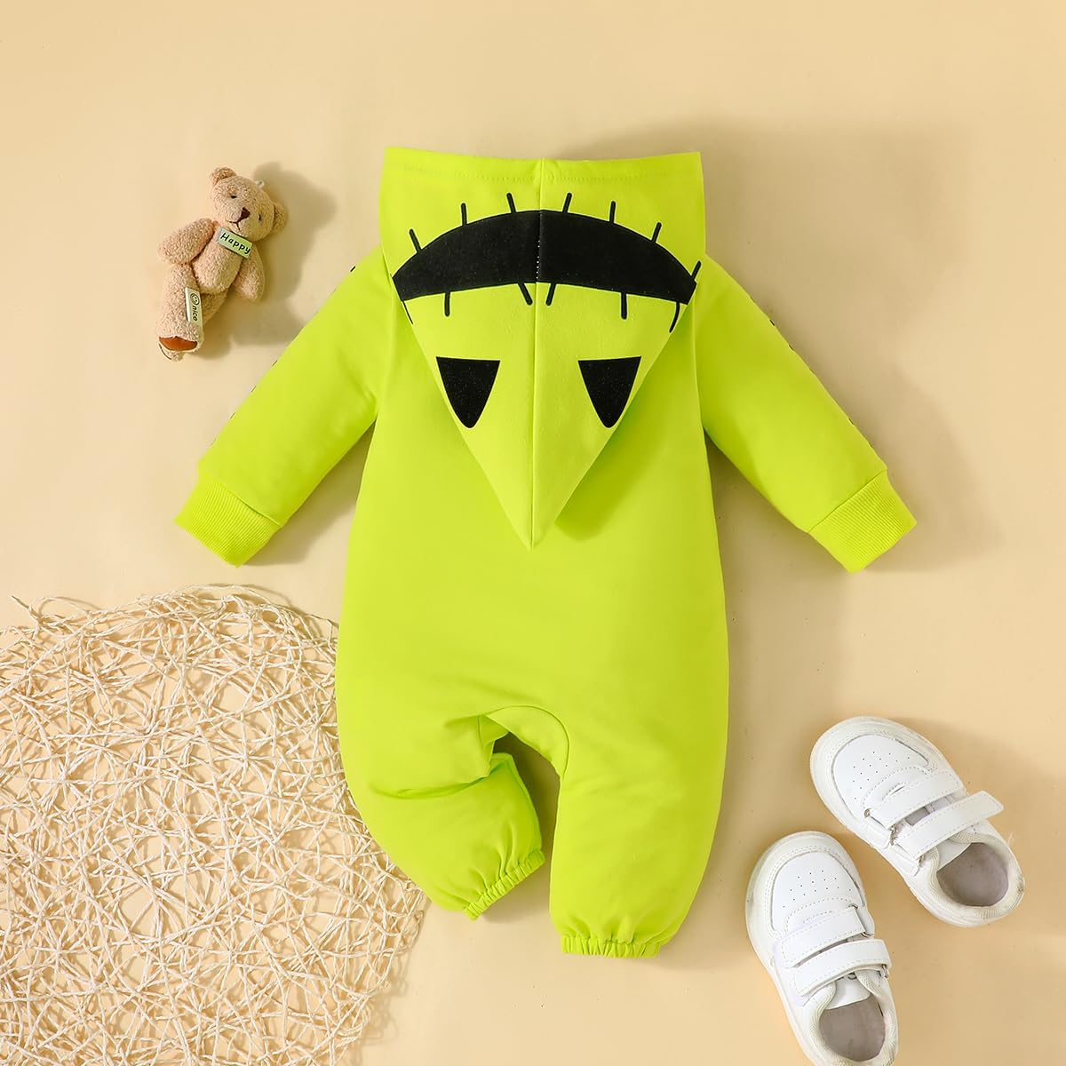 Newborn Halloween Costume Cute Baby Boy Girl Onesie Long Sleeve Hooded Jumpsuit Romper Fall Outfit - Image 2
