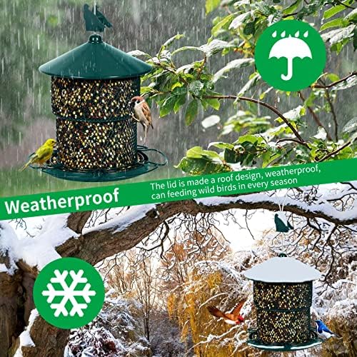 Mosloly Metal Bird Feeders Outside Hanging for Wild Birds, 7Lbs