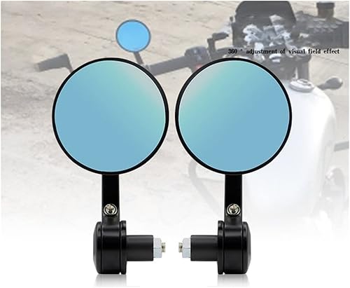 Miniatura 2 de Espejos laterales universales de 0.866 in para motocicleta, de aluminio, color negro, barra de mango lateral, para motocicleta, espejos retrovisores
