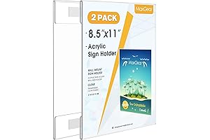 MaxGear Acrylic Sign Holder Wall Mount - Keep Your Signage Pristine