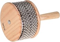 Vista 8 de Heysland Cabasa de madera instrumento musical de percusión de metal con cuentas de cadena y cilindro Pop Hand Shaker para banda educación musical