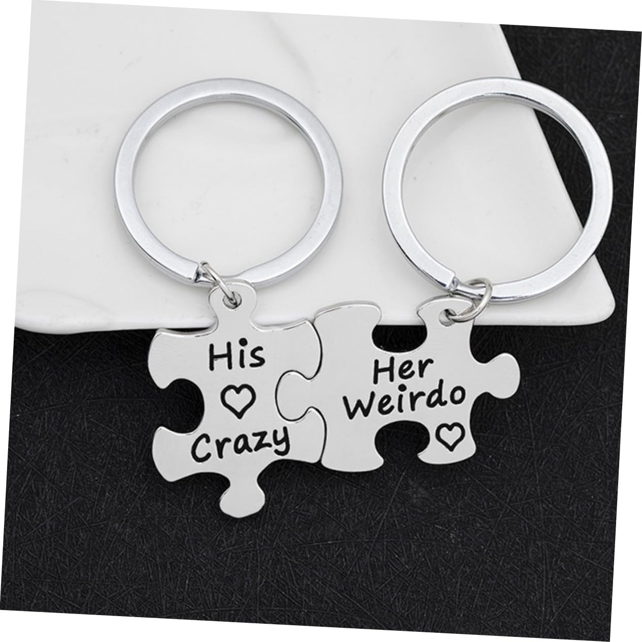 TENDYCOCO Matching Couple Keyring Set Key Chain Pair Splice Key Ring for His Her Fashionable