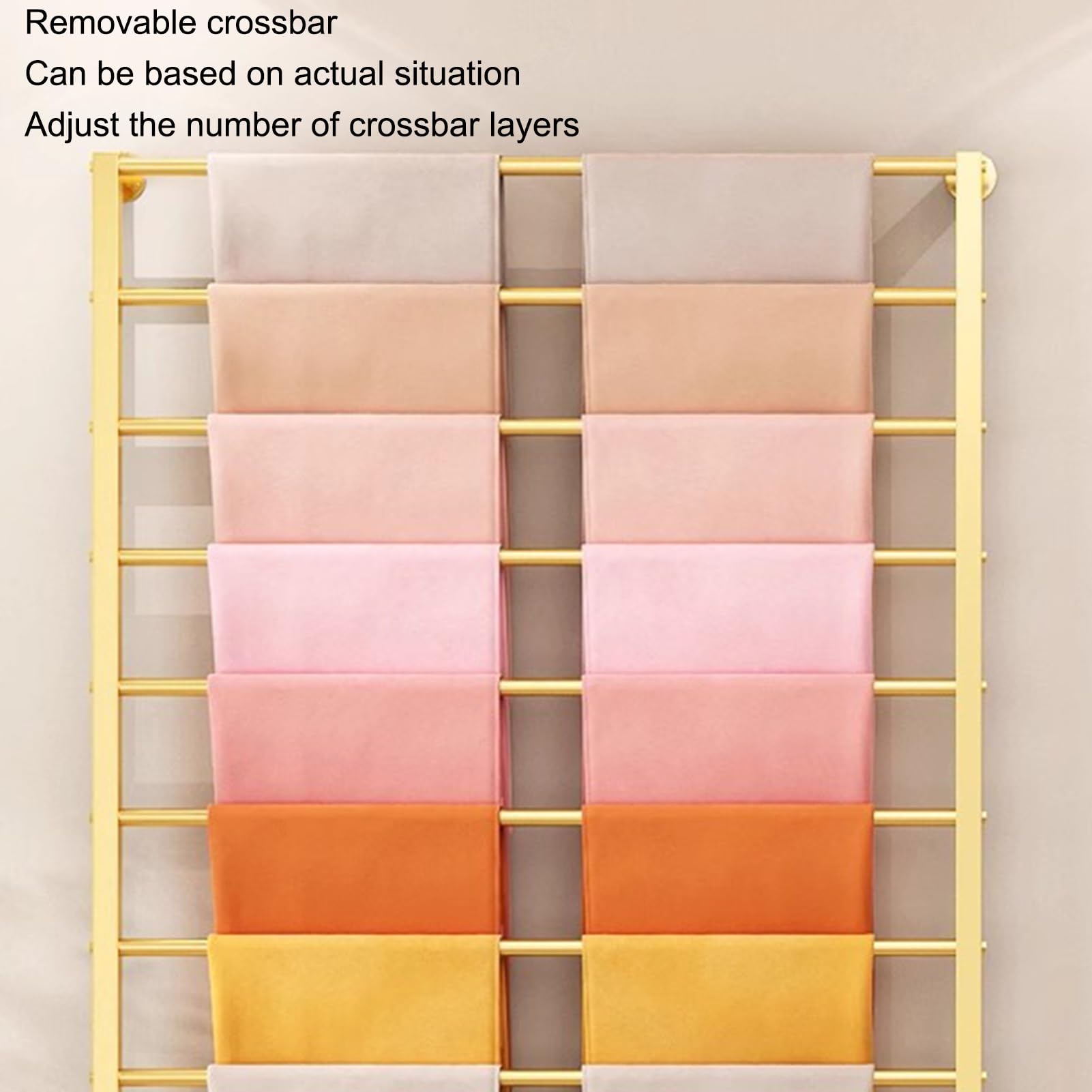 Genérico Perchero de Pared Dorado para Bufandas - Gran Capacidad de Almacenamiento metálico para Corbatas, Bufandas de Seda, Toallas y Papel de Regalo - Elegante, 47,2 x 47,2 Pulgadas, Idea