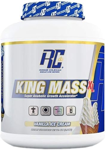Ronnie Coleman Signature Series King Mass-XL Helado de vainilla Super Acelerador de crecimiento anabólico 6 libras, 6 libras
