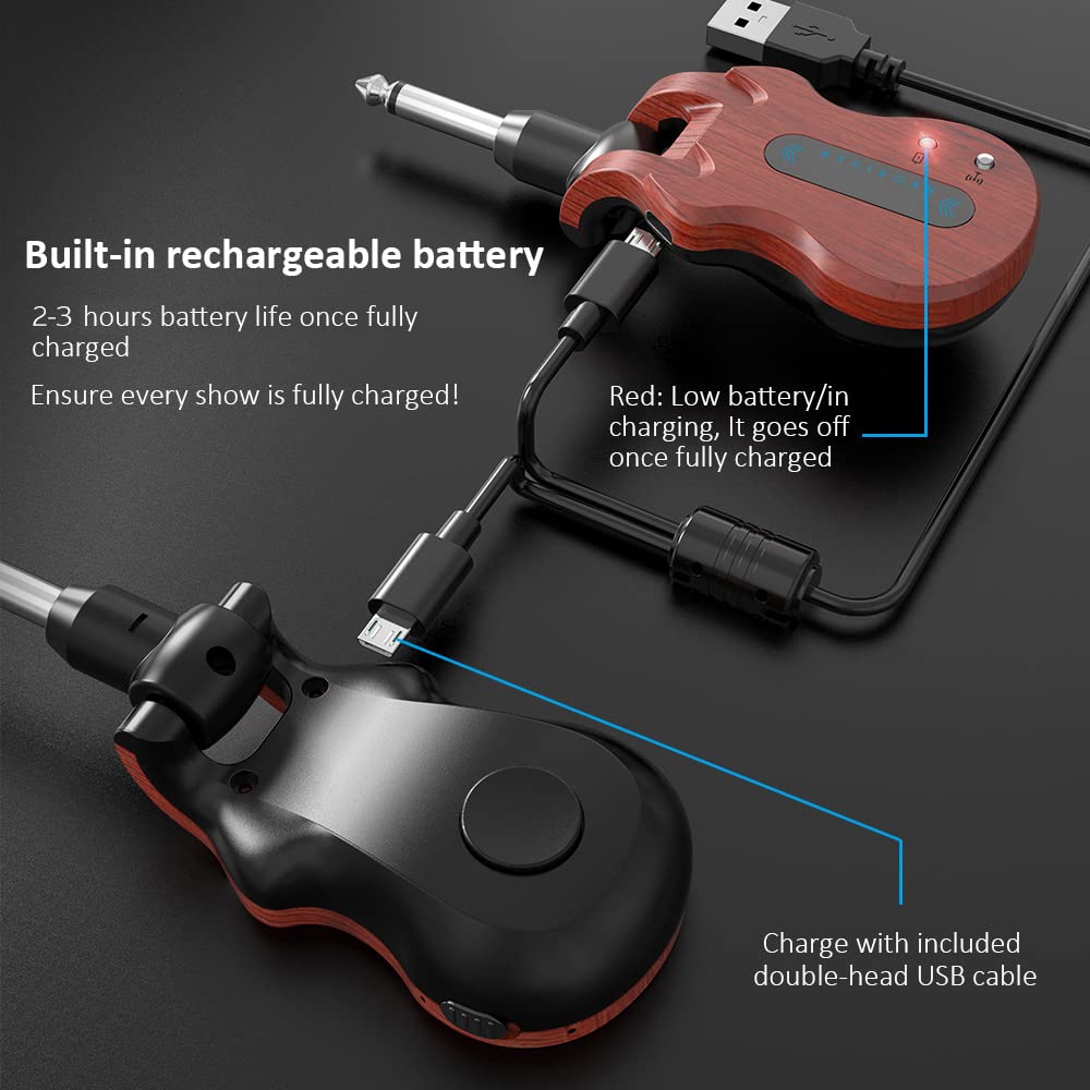 Sistema Wireless Per Chitarra IFutniew - Trasmettitore E Ricevitore Ricaricabile, Portata 50m - Foto 10