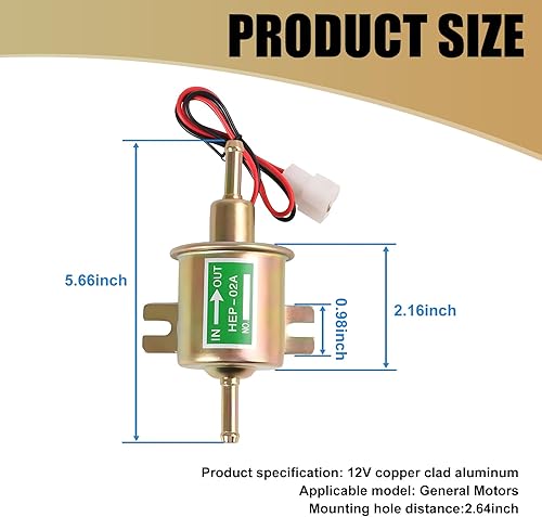 Miniatura 2 de ZBGUN 1 bomba de combustible automotriz, bomba de transferencia de suministro de combustible de pistón de baja presión de 12 V, piezas de repuesto
