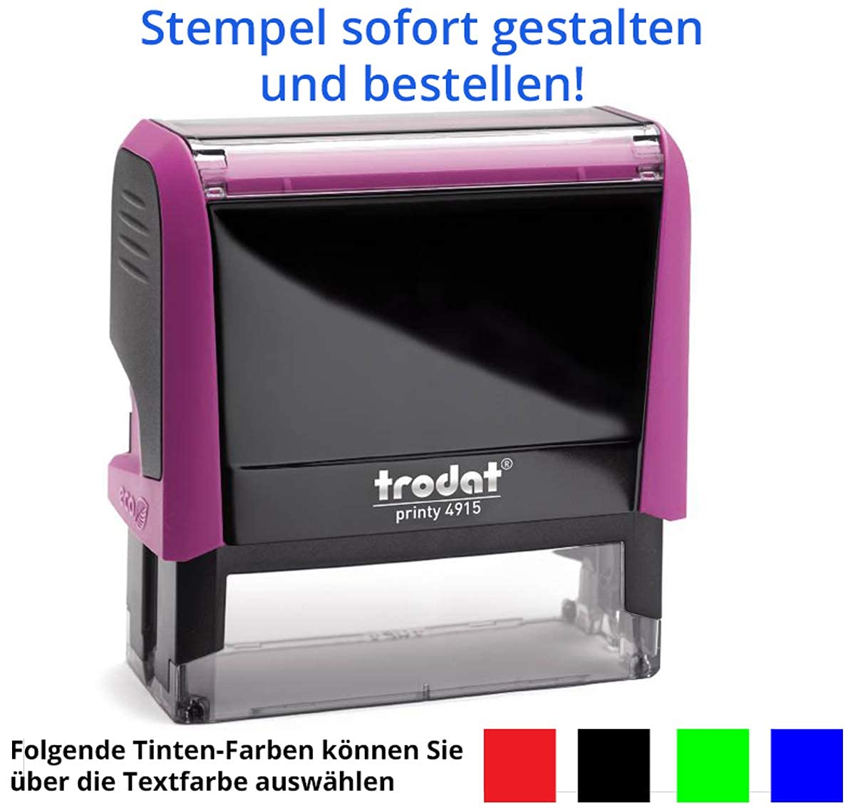 Stempel Trodat Printy 4915 (70x25 mm), für 5 Zeilen, in verschiedenen Farben, gleich Online gestalten!!! (fuchsia)