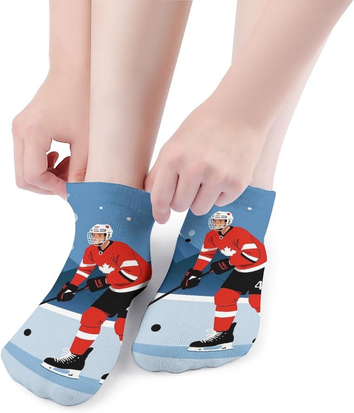 Mens Lightweight Short Socks, Ice Hockey Player Athletic Ankle Socks 5-Pairs with Arch Compression