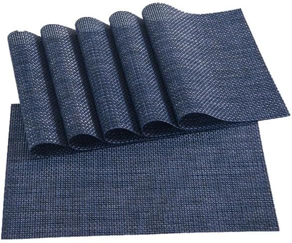 Placemats Set of 6 Washable Heat Insulation Non-Slip Woven Vinyl Table Mats for Kitchen Dining Room