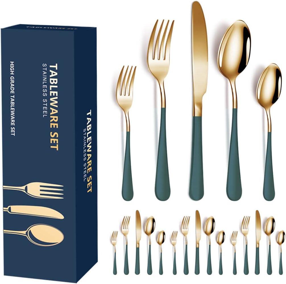 XIAOYU 20 Piece Silverware Set, Stainless Steel Flatware