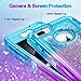 WESADN Case for iPhone 8 Plus Case,iPhone 7 Plus Case for Girls Women Cute Glitter Liquid Protective Bling Heavy Duty Shockproof Gradient Cover for iPhone 8 Plus 7 Plus 6 Plus 6s Plus,Teal Purple