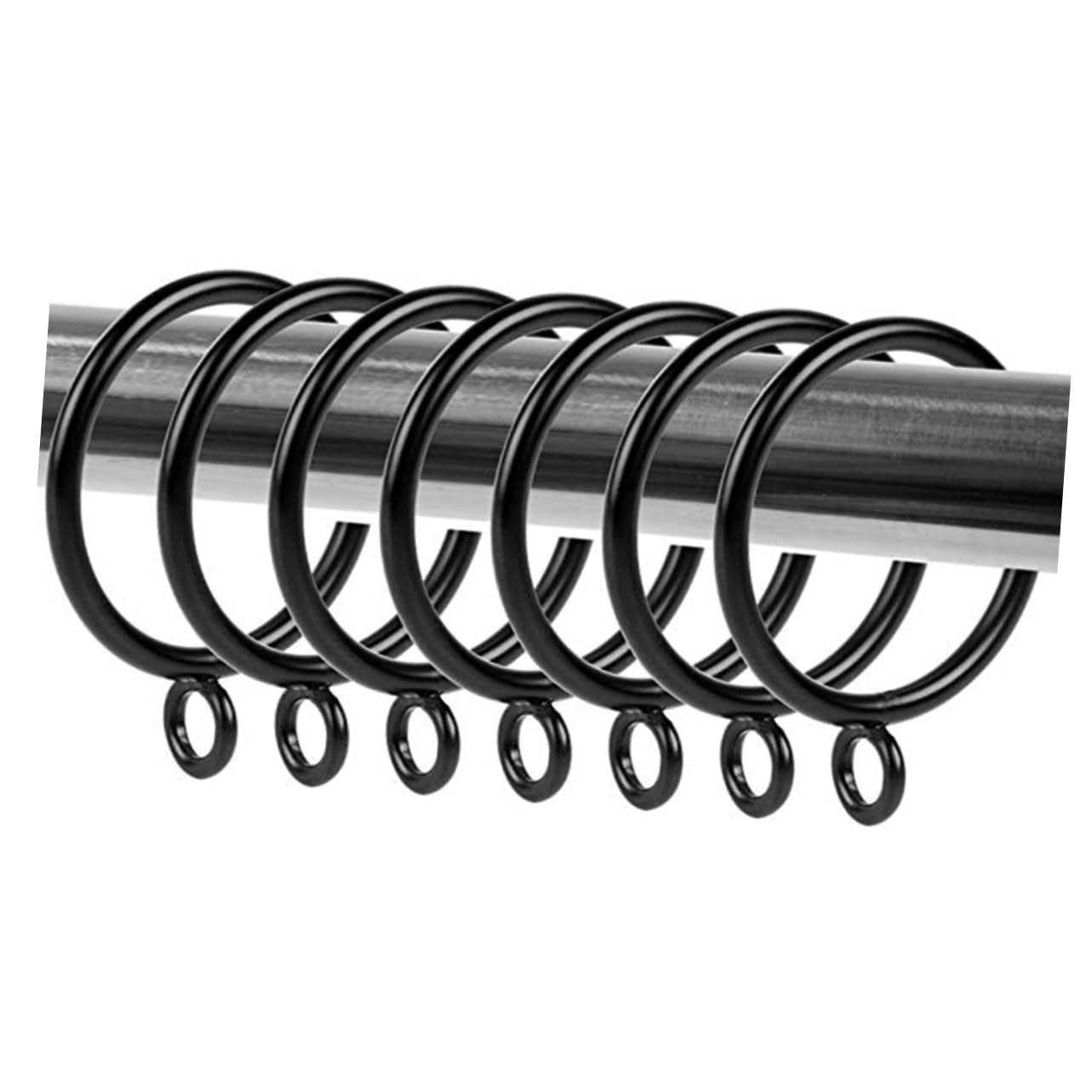 Cabilock 20pieces Metal Drapery for Curtain Rods Black Curtain Accessories Inner Diameter for Hanging Hooks and Clips for Easy Installation