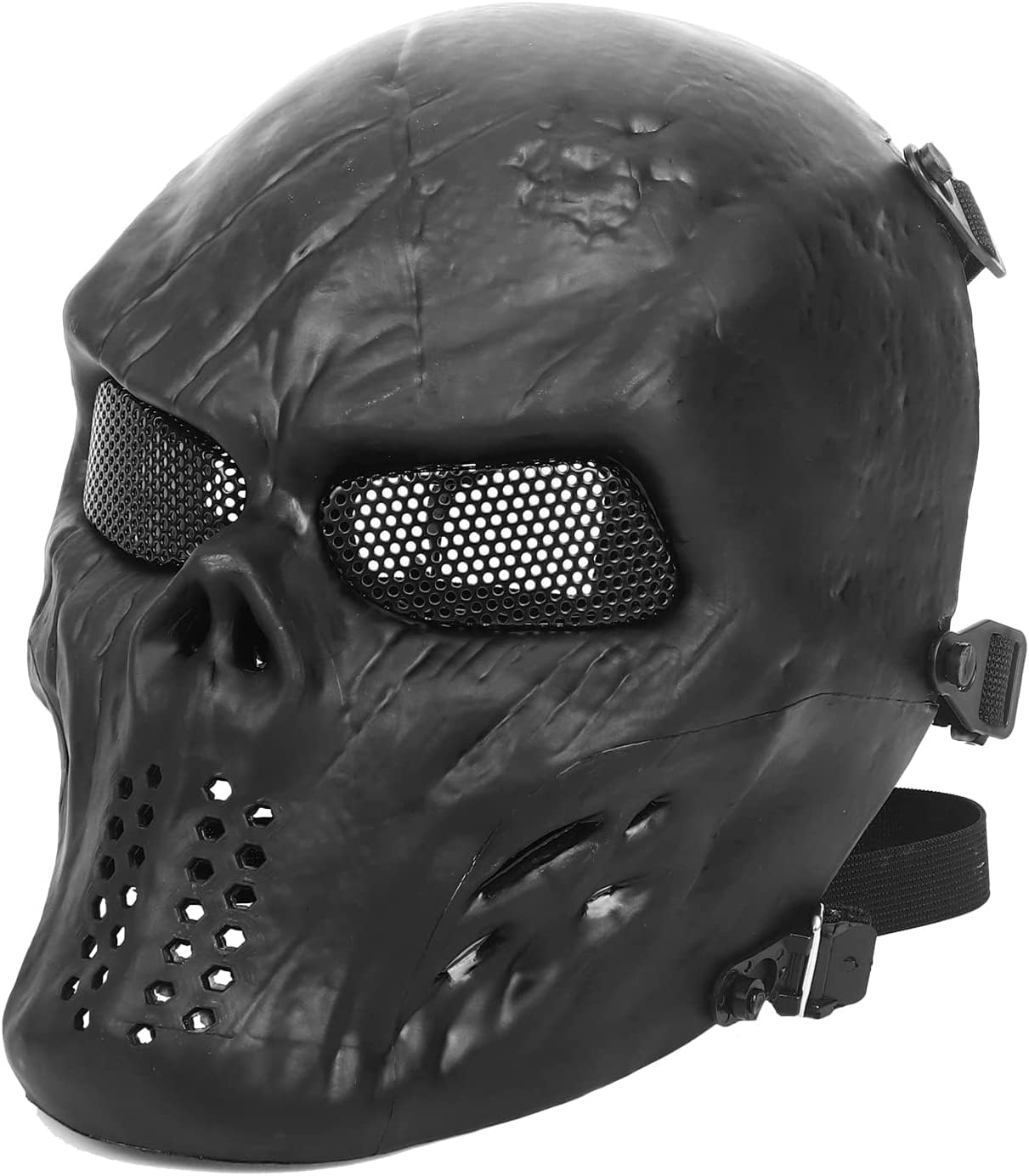 Maska na Halloween, maska z trupią czaszką dla dorosłych, taktyczna maska z duchami z metalową siatką, ochrona oczu, straszny kask 3D, wykonany z naturalnego lateksu, na imprezę Cosplay, Halloween, imprezę, nakrycie głowy