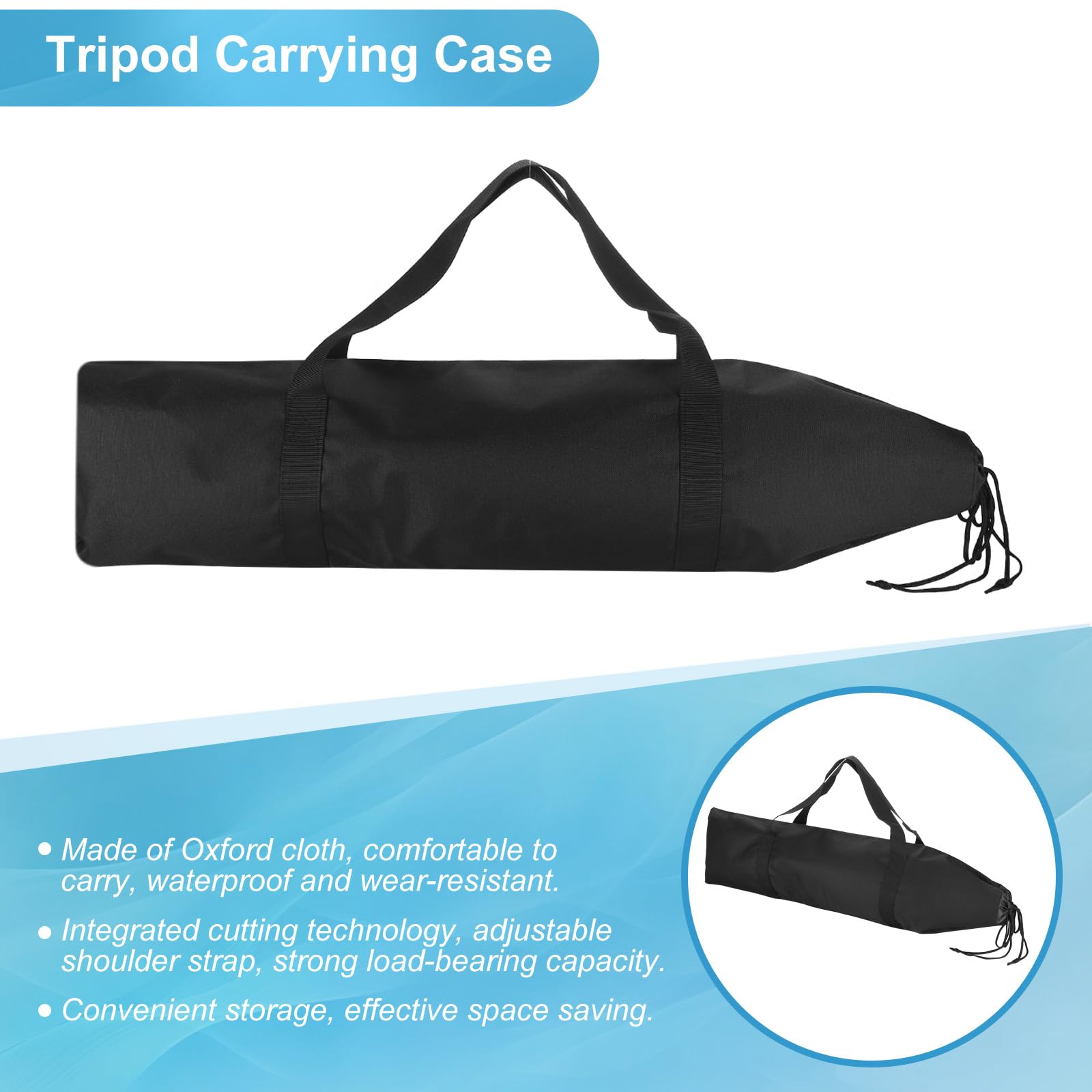 PATIKIL Estuche de Transporte para Trípode de 85x26 cm, 1 Pieza, Bolsa Acolchada de Nylon con Asas para Soportes de Luz, Trípodes y Accesorios de Fotografía, Negro