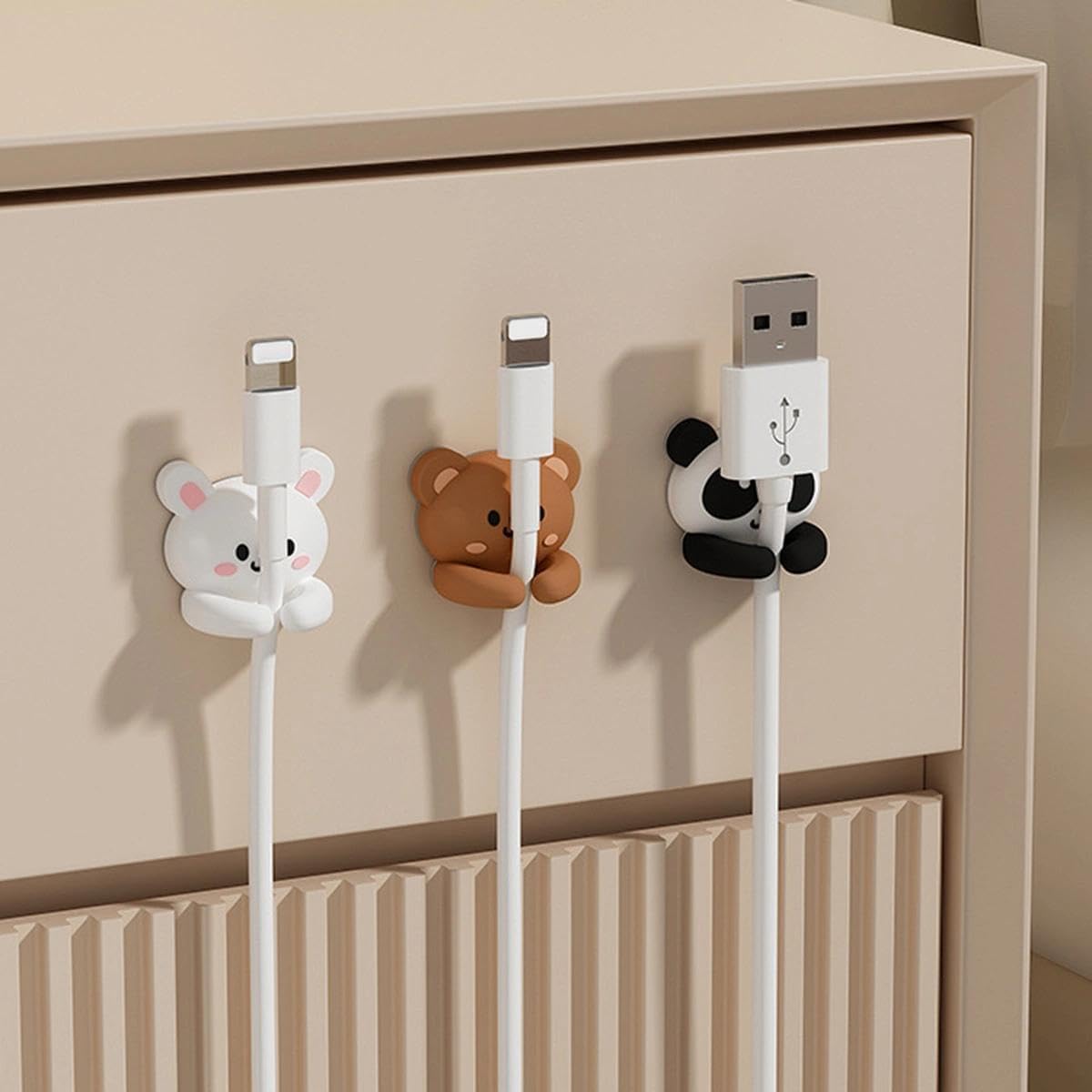 3 Styles Self-Adhesive Data Cable Holder Cable Clip Nail-Free Traceless Silicone Organizer for Organizing USB Cables