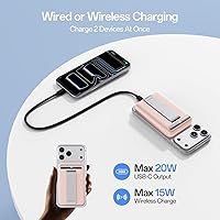 Vista 5 de iWALK Qi2 Certified 15W Magnetic Wireless Power Bank, 10000mAh Portable Charger with Adjustable Stand & LED Display, Fast Charging for iPhone