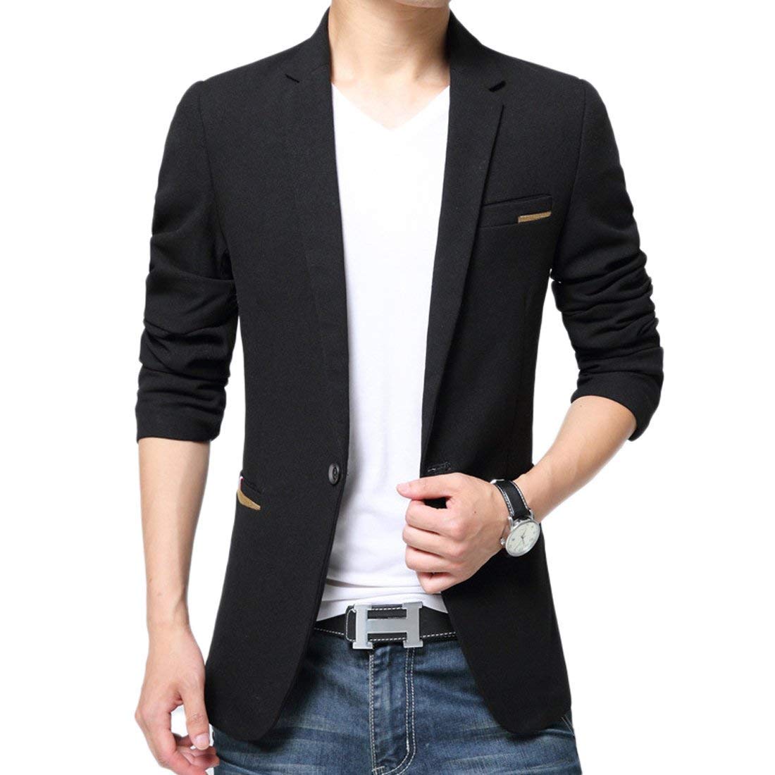 Costume Pour Homme Style Britannique Blazer Rayures Motif