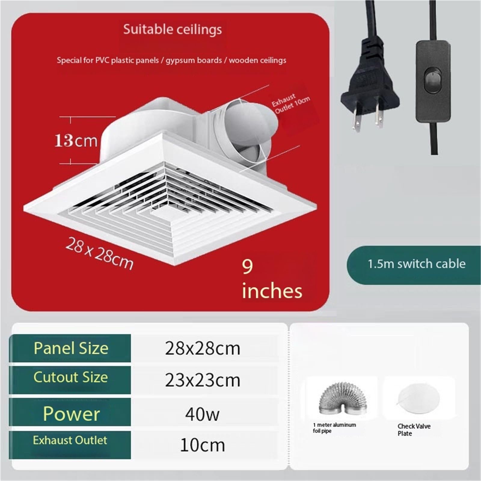 Ventilatori di scarico montati a soffitto Garage