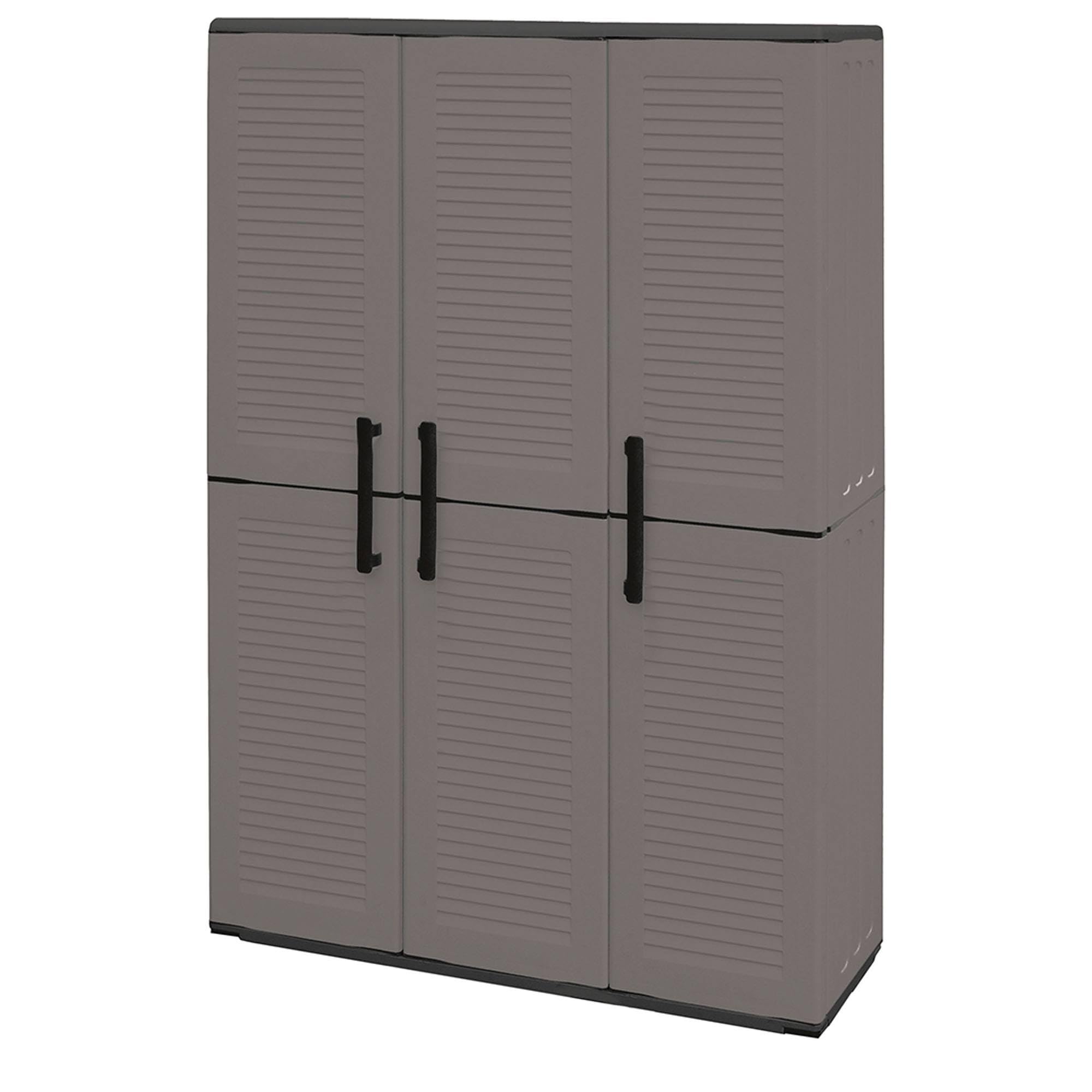Armoire en polypropylène pleine hauteur 102 x 37 x 163 cm, matériau recyclable et écologique durable, équipée de charnières et d'étagères