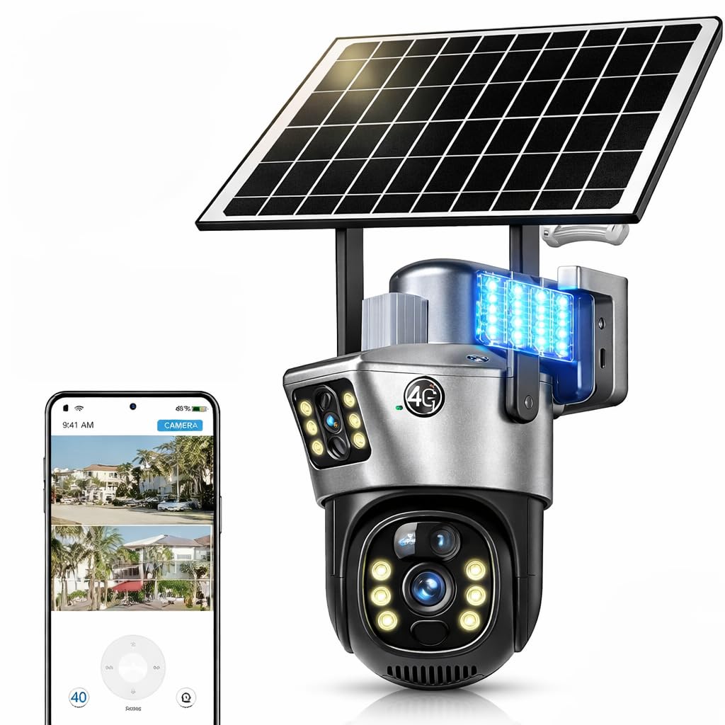 Fire turtle Solar Dual Lens 10MP (5MP+5MP) 4G CCTV Camera | Full HD 360° PTZ View, 10Ah Battery, Color Night Vision-image-10