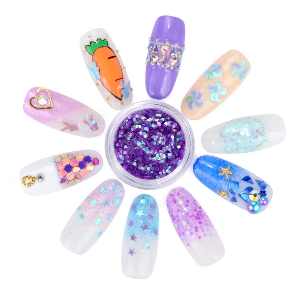 Nail Art schillernde Meerjungfrau Rosa Flocken Ultradünne bunte Glitzer Srquin für Festival Kosmetik Gesicht Haar Nagel Basteln Dekoration 12 Design